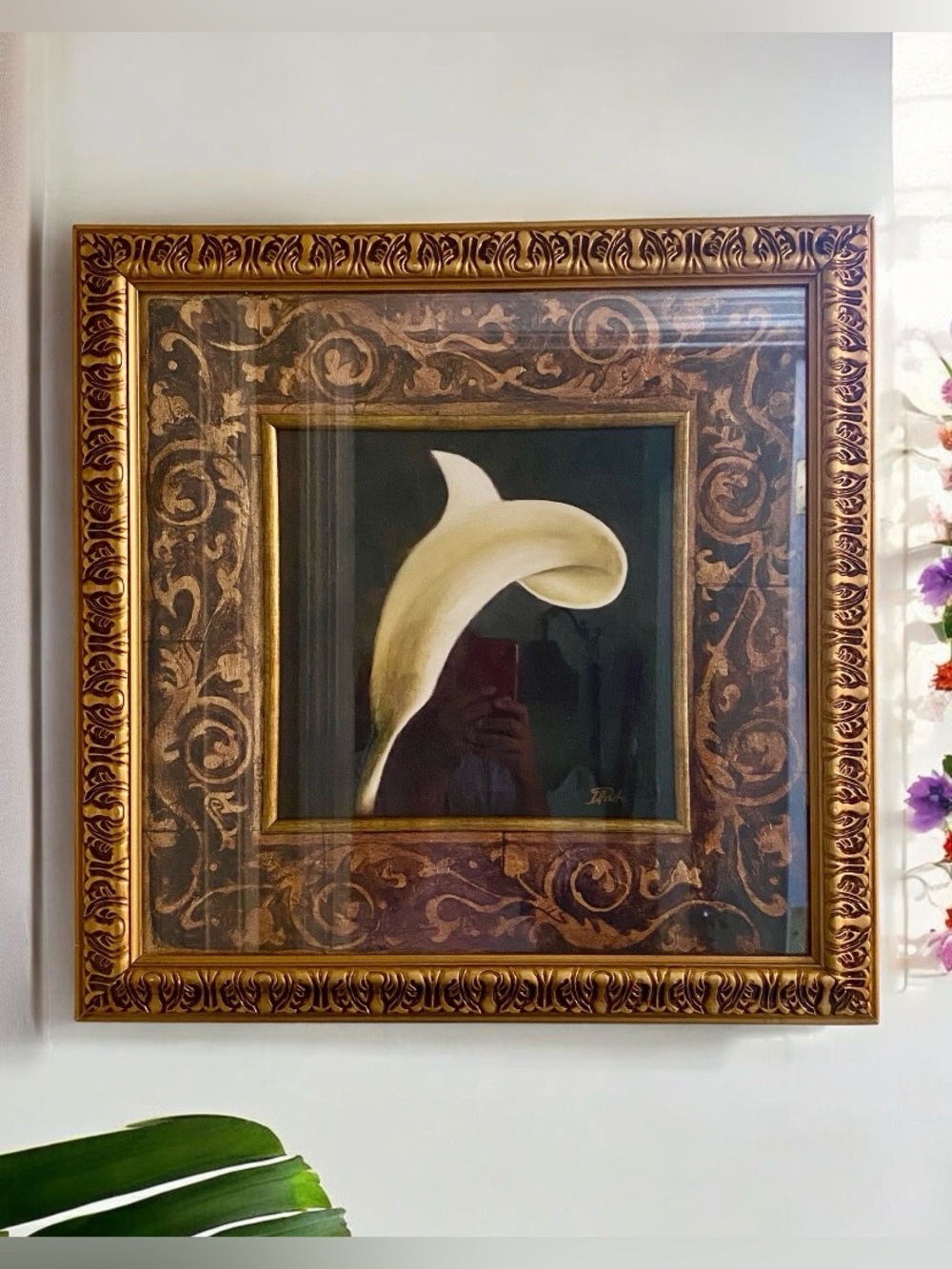 “The Perfect Touch IV” Wall Art w/ Decorative Ornate Gold-Colored Frame